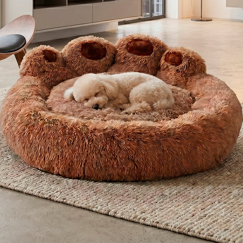 Fluffy Calming Dog Bed – Soft Warm Pet Sofa