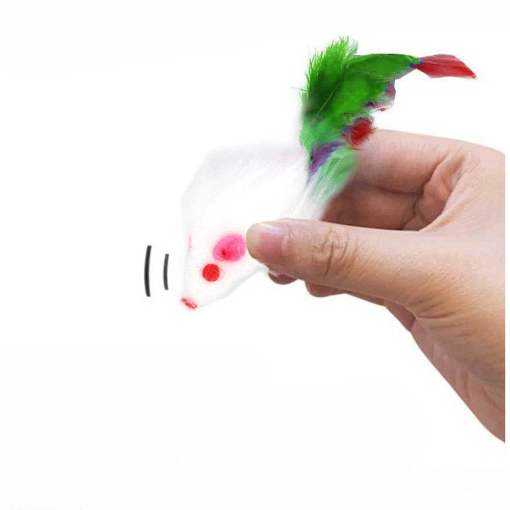 Multicolor Furry Mouse Cat Toy – Interactive Fun for Cats & Kittens