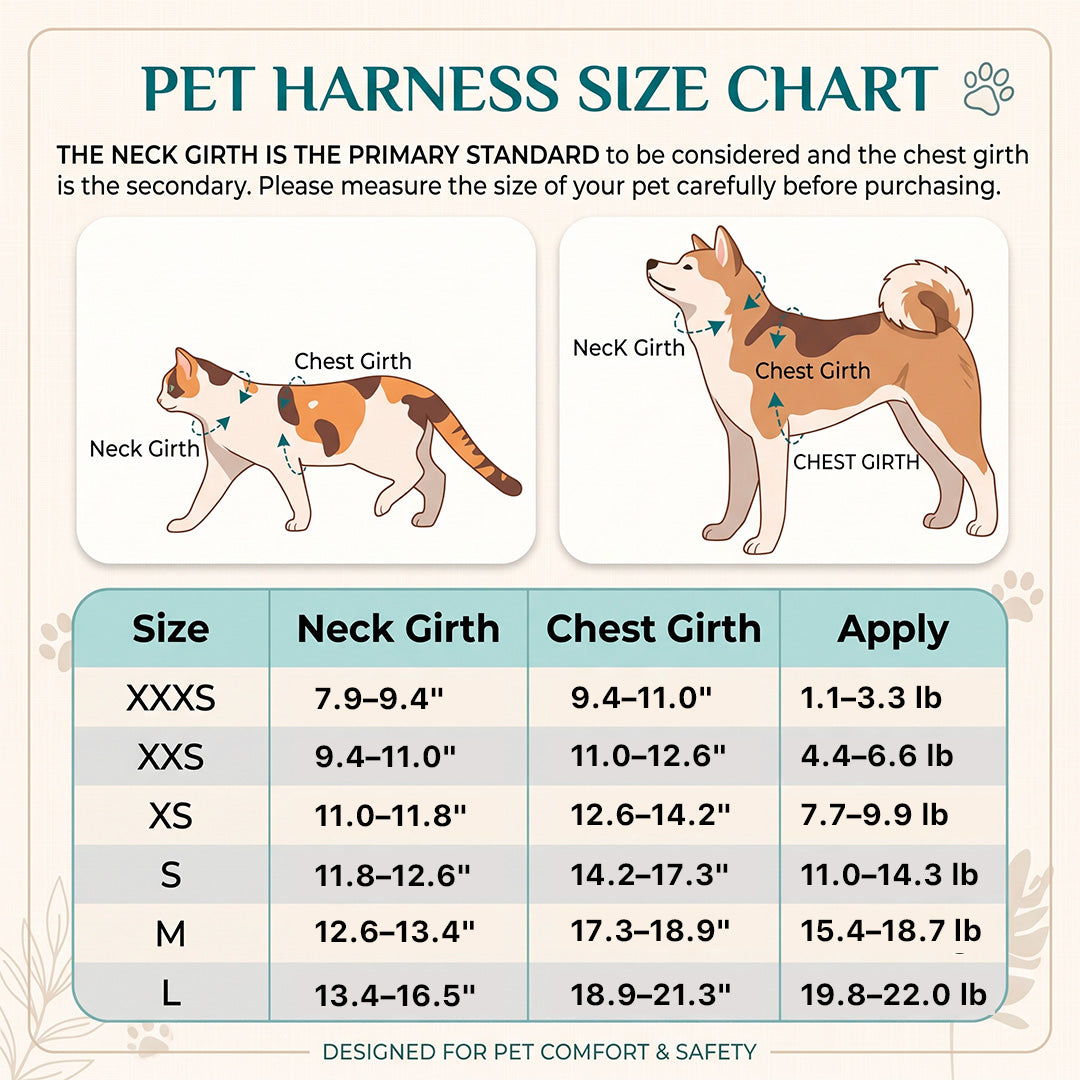Reflective Adjustable Pet Harness Set