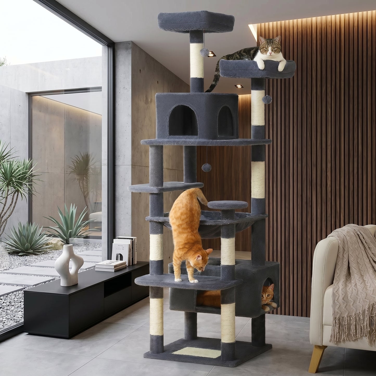 Large Multi-Level Cat Tree Tower with Hammock & Condos π±