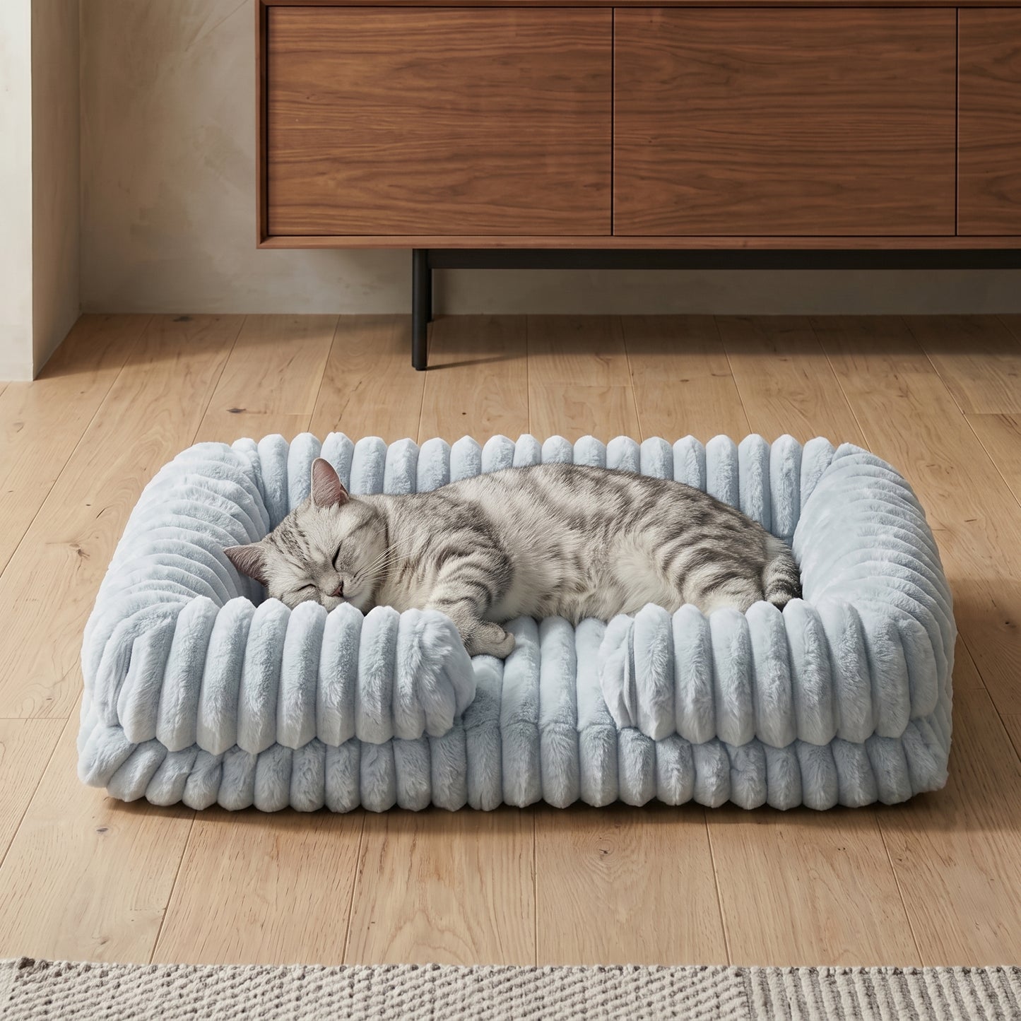 Blue Orthopedic Memory Foam Cat Bed – Waterproof Sofa Couch