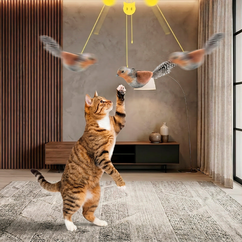 Lifelike Bird Cat Toy with Feather – Catnip Interactive Teaser