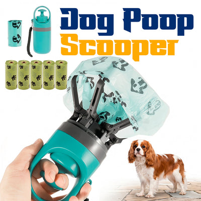 Handheld Claw Poop Scooper with Built-in Bag Dispenser