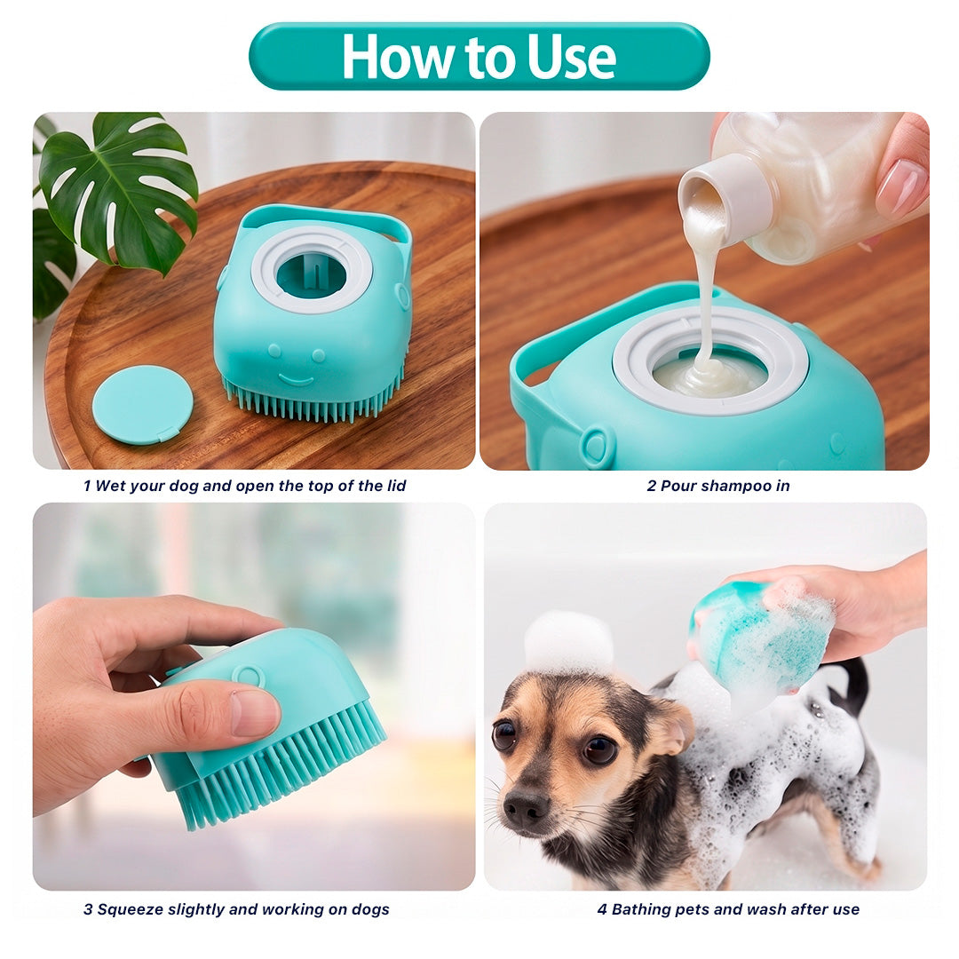 Multi-Function Pet Bath Brush for Cats & Dogs