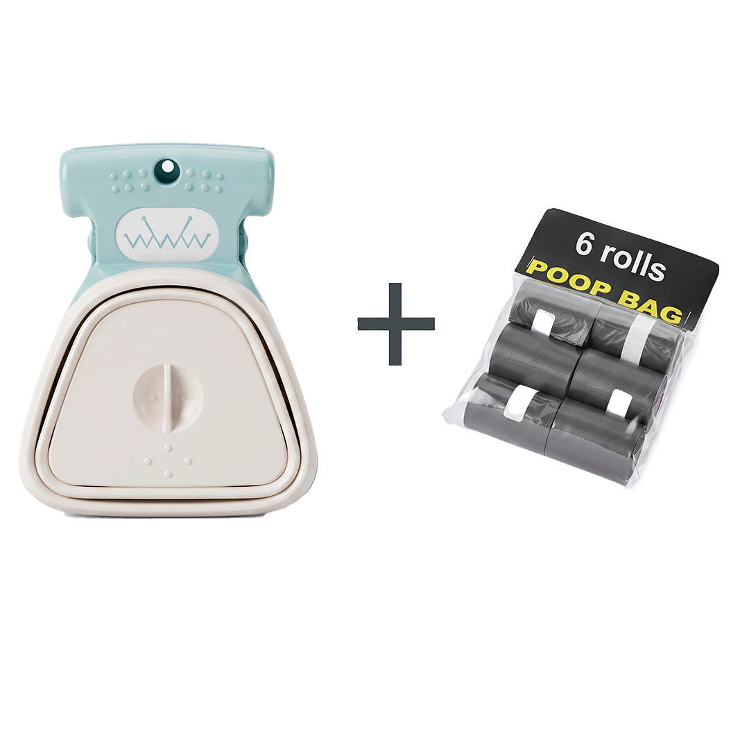 Portable Dog Poop Scooper with Foldable Waste Bag Holder