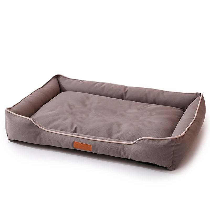 Grey Sofa-Style Pet Bed – Waterproof & Non-Slip Comfort Cushion