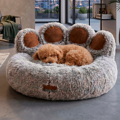 Fluffy Calming Dog Bed – Soft Warm Pet Sofa