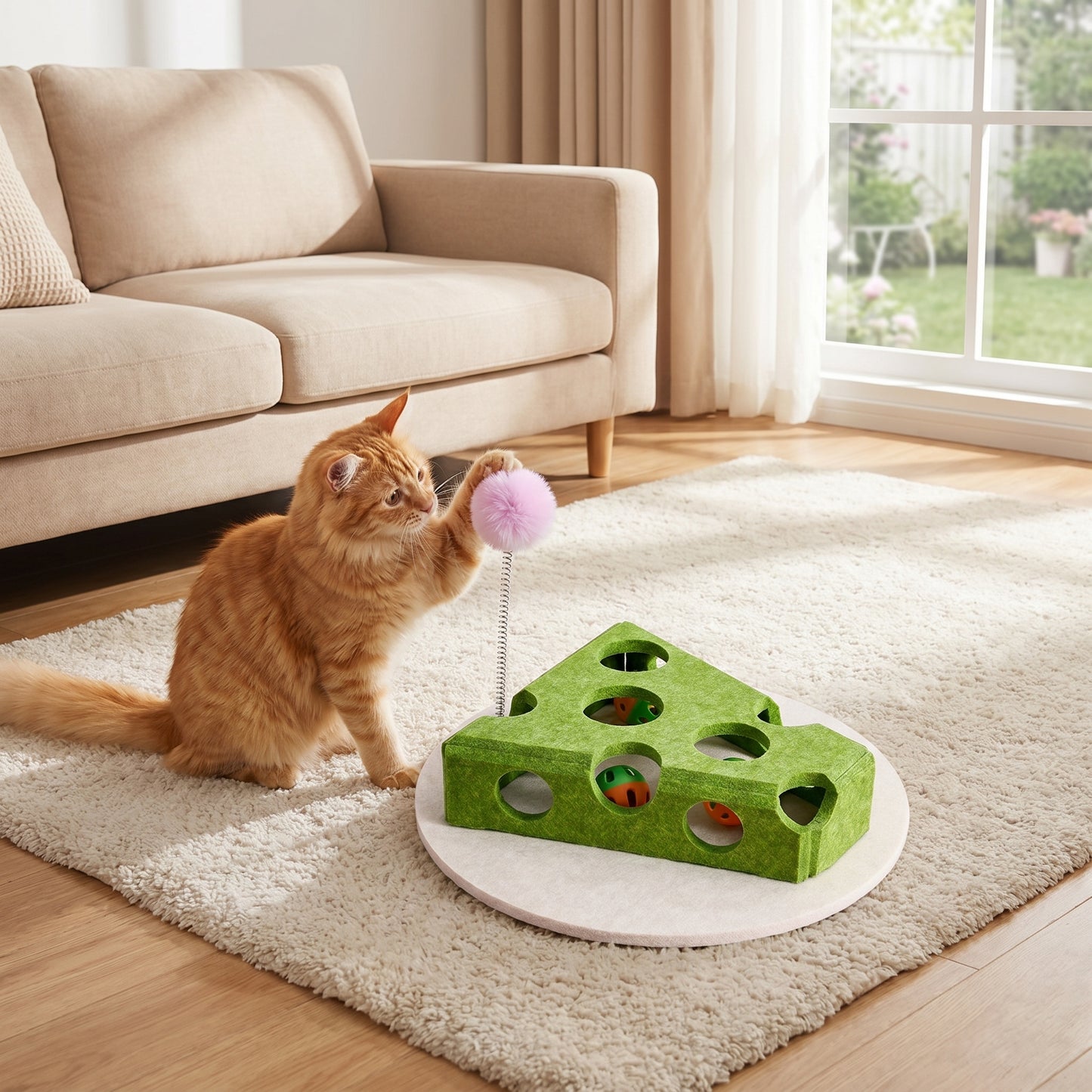 Interactive Cat Maze Toy – Puzzle Game with Bell Balls