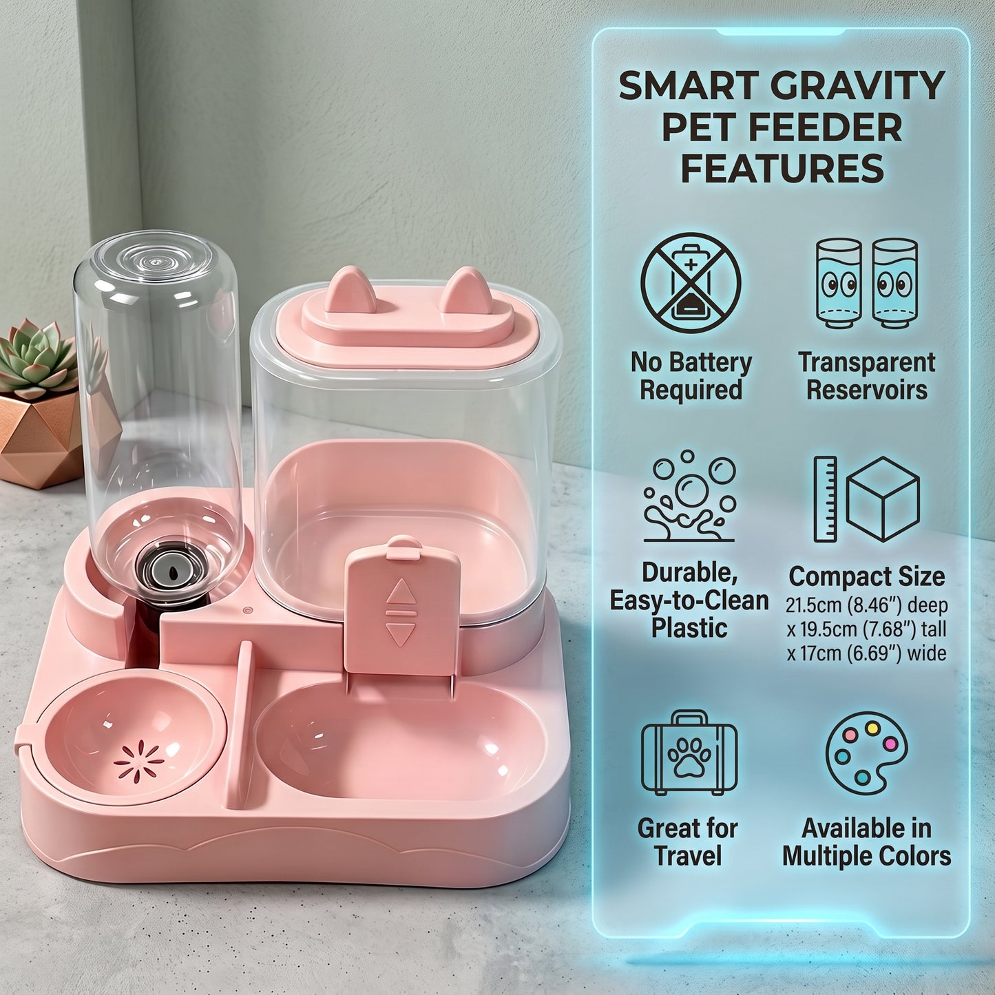 2-in-1 Pet Feeder & Water Dispenser