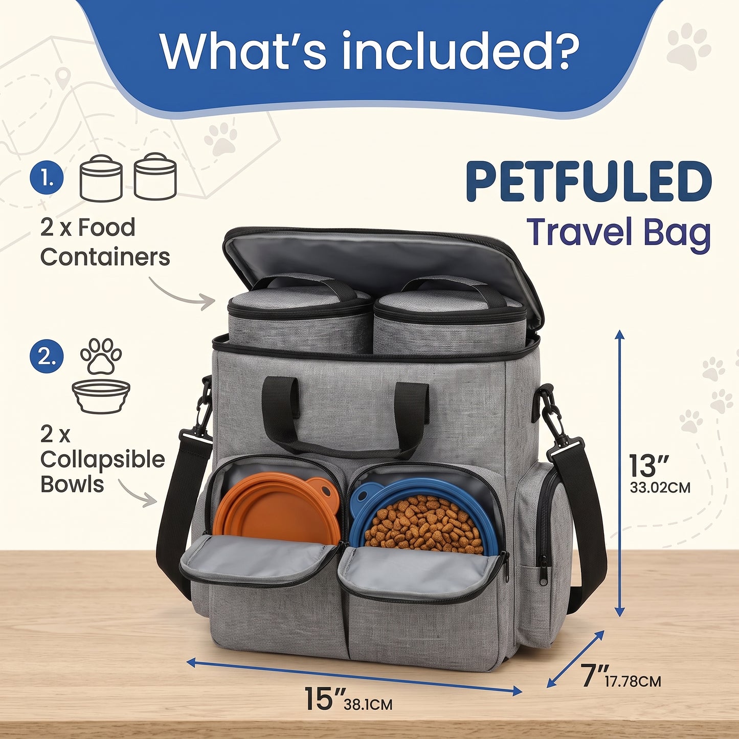 PETFULED Pet Travel Bag Set