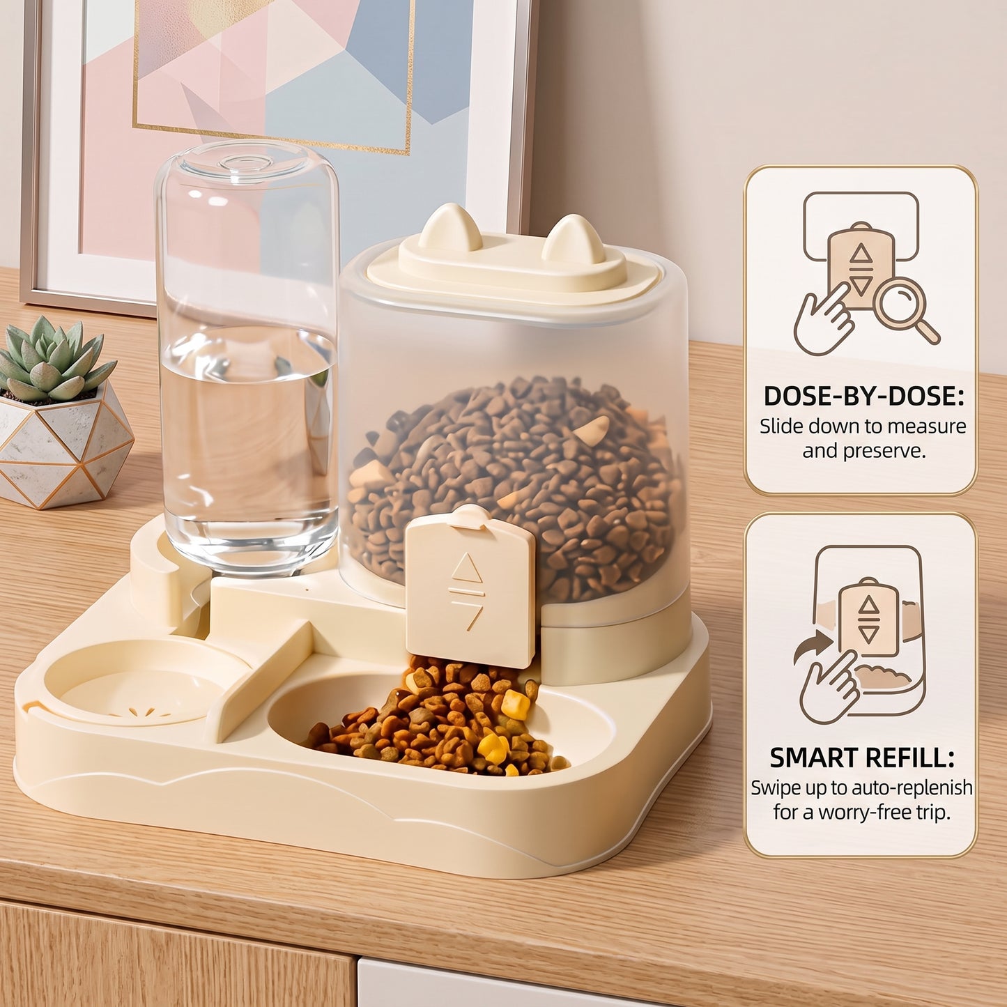 2-in-1 Pet Feeder & Water Dispenser