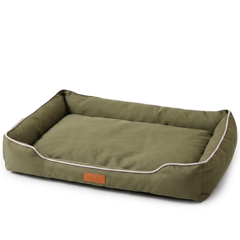 Green Sofa-Style Pet Bed – Waterproof & Non-Slip Comfort Cushion