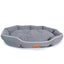 Luxury Corduroy Pet Sofa Bed Grey – Warm Sleeping Cushion for Dogs & Cats 