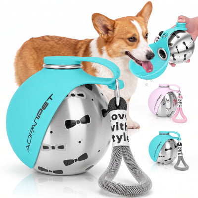Portable Dog Water Bottle & Bowl – One-Step Silicone Feeder
