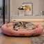 Corduroy Pet Sofa Bed Pink– Warm Sleeping Cushion for Dogs & Cats