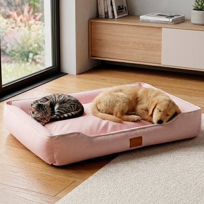 Pink Sofa-Style Pet Bed – Waterproof & Non-Slip Comfort Cushion