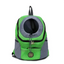 Green Portable Pet Carrier Backpack – Breathable Front & Back Travel Bag