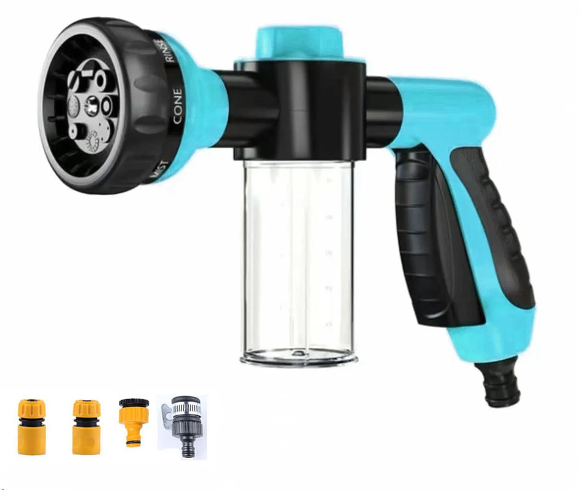 8-in-1 High-Pressure Hose Sprayer with Foam Cannon — For Cars, Gardens & Pet Baths
