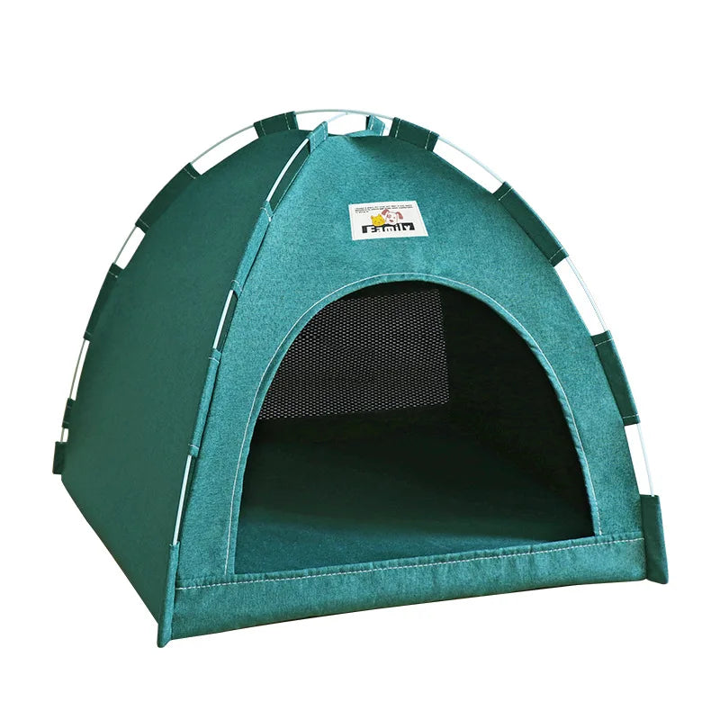 Foldable Plush Pet House – Cozy Cat & Dog Tent Bed