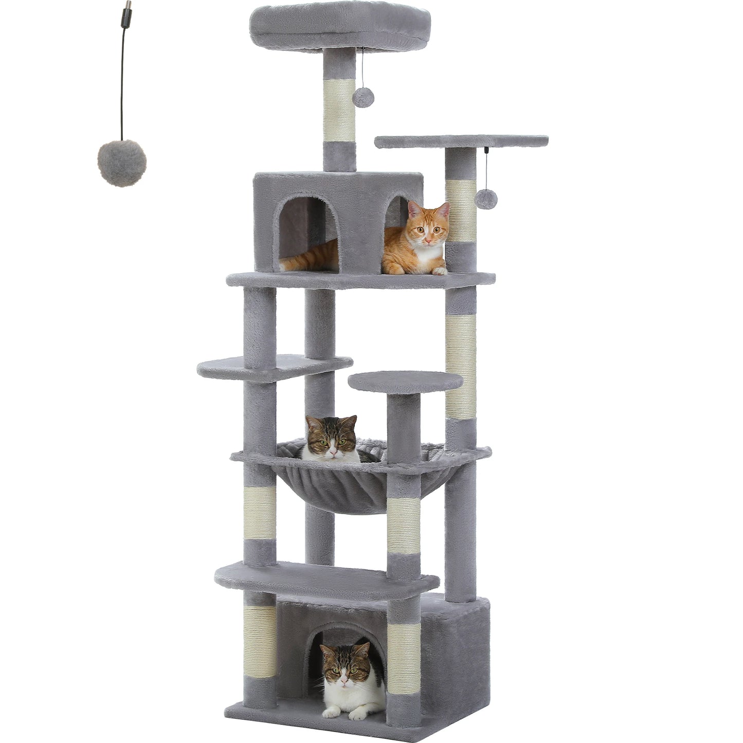 Large Multi-Level Cat Tree Tower with Hammock & Condos 🐱