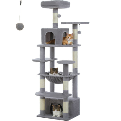 Large Multi-Level Cat Tree Tower with Hammock & Condos 🐱