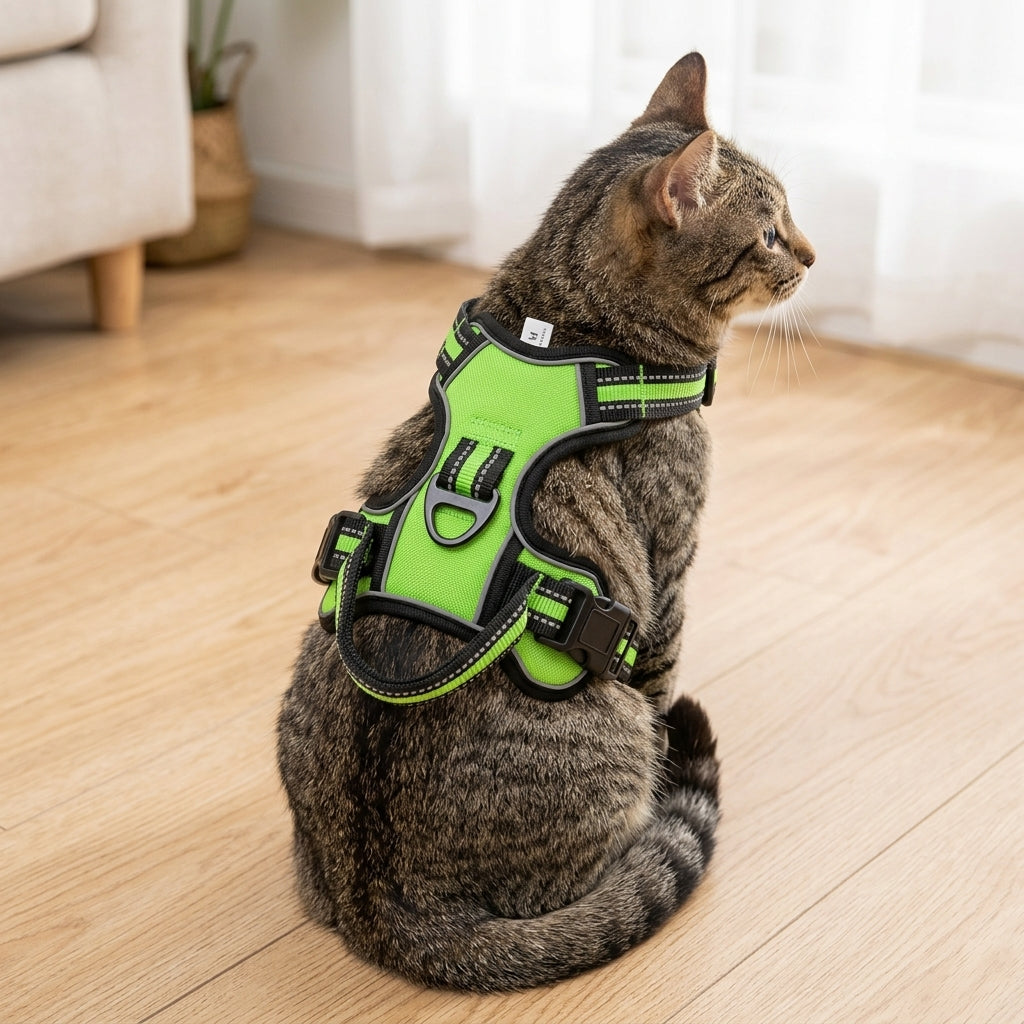 Reflective No-Pull Cat Harness Vest – Adjustable Nylon Breathable Chest Strap