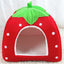 Strawberry Pet Bed for Dog, Puppy Cats Indoor Foldable Soft Warm Bed,