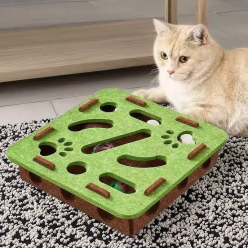 Interactive Cat Maze Toy – Puzzle Game with Bell Balls