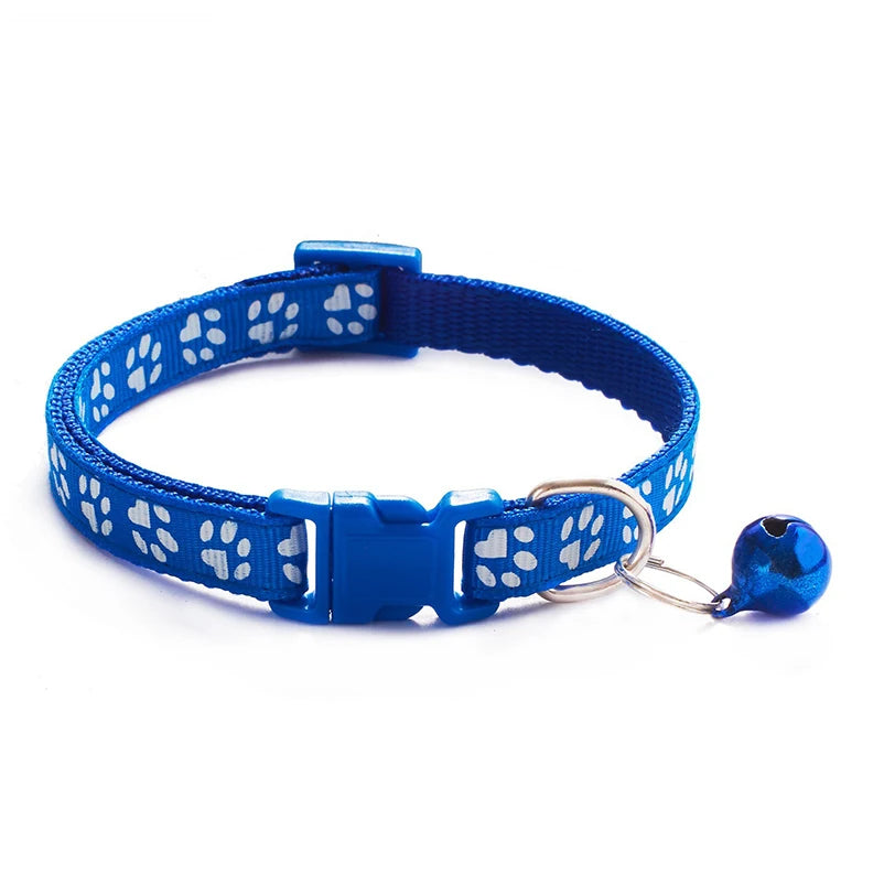 Cute Adjustable Cat Collar with Bell – Colorful Fashion Pet Necklace
