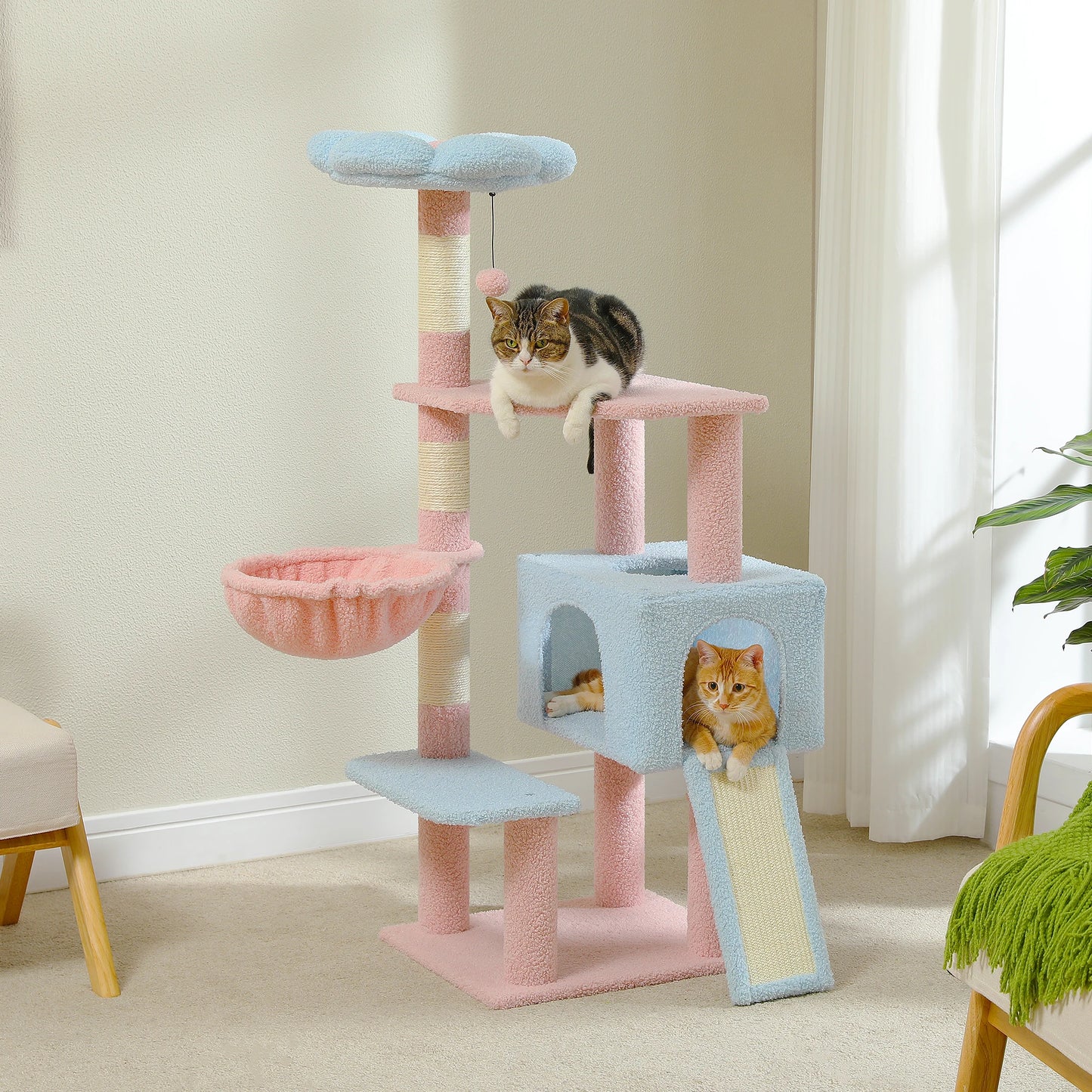 Cute Flower Design Multi-Level Cat Tree Condo