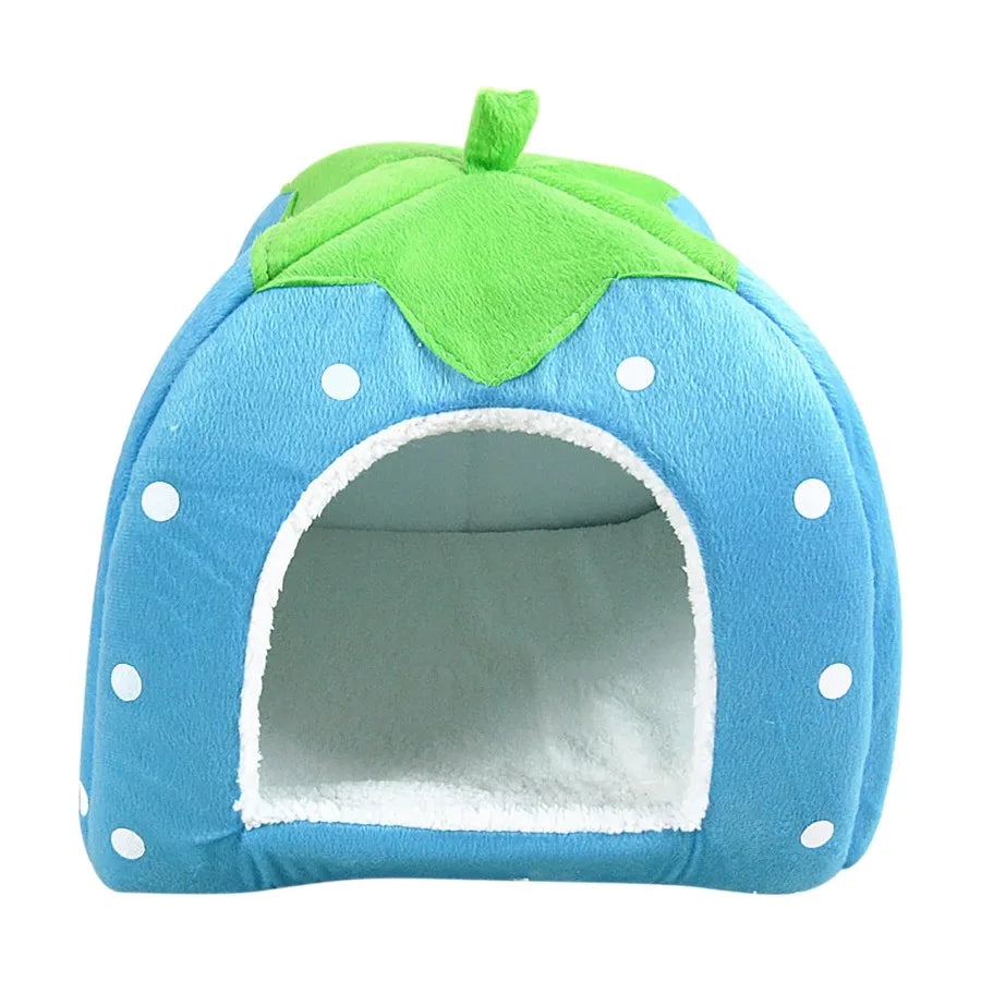 Strawberry Pet Bed for Dog, Puppy Cats Indoor Foldable Soft Warm Bed,