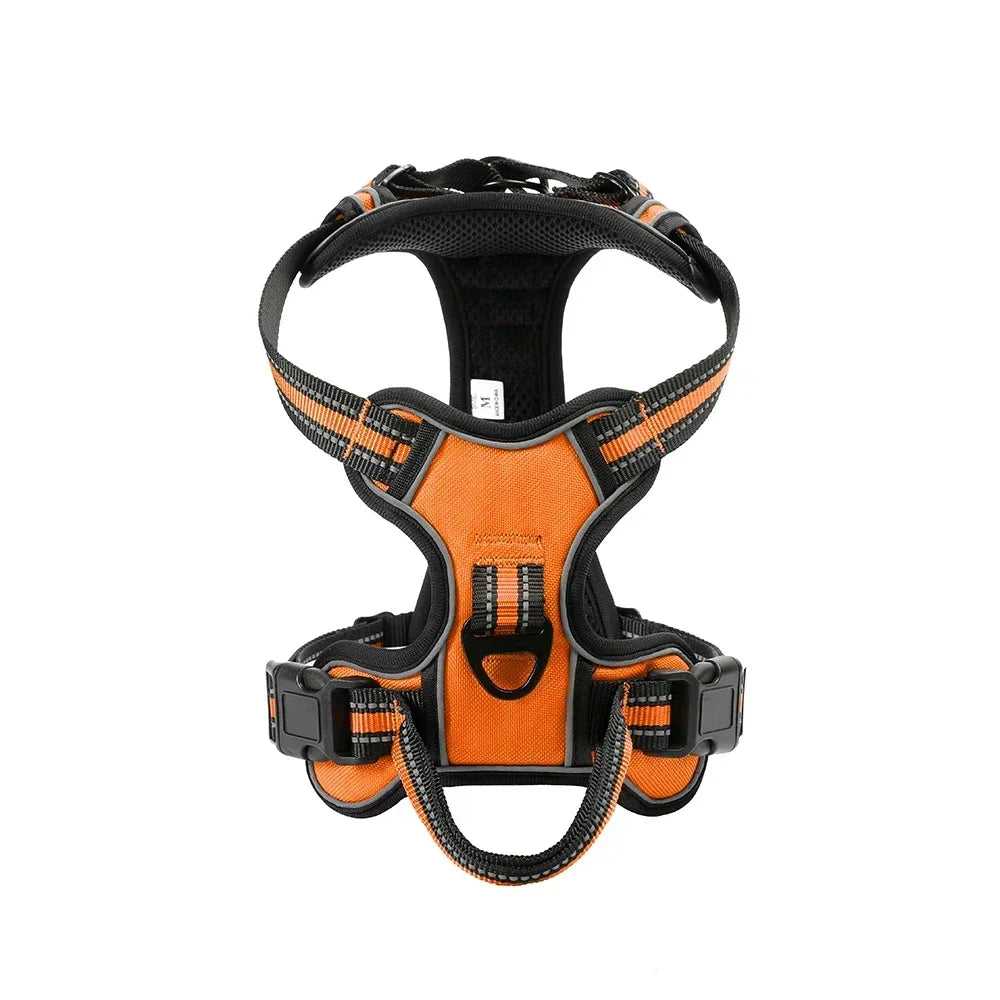 Orange Reflective No-Pull Cat Harness Vest – Adjustable Nylon Breathable Chest Strap