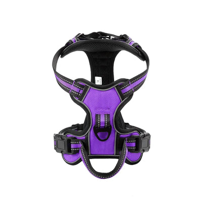 Purple Reflective No-Pull Cat Harness Vest – Adjustable Nylon Breathable Chest Strap