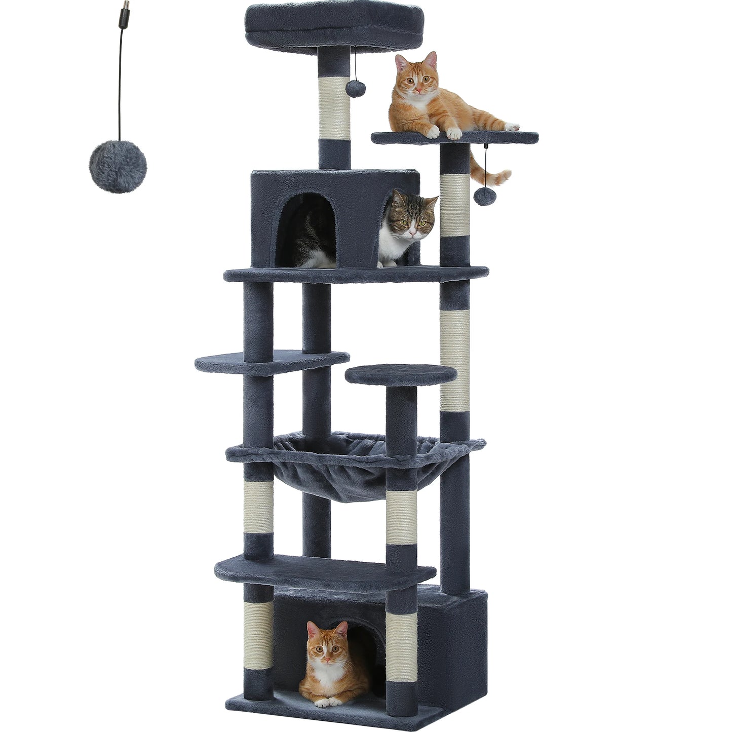 Large Multi-Level Cat Tree Tower with Hammock & Condos 🐱