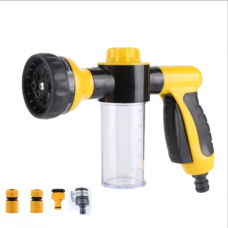 8-in-1 High-Pressure Hose Sprayer with Foam Cannon — For Cars, Gardens & Pet Baths