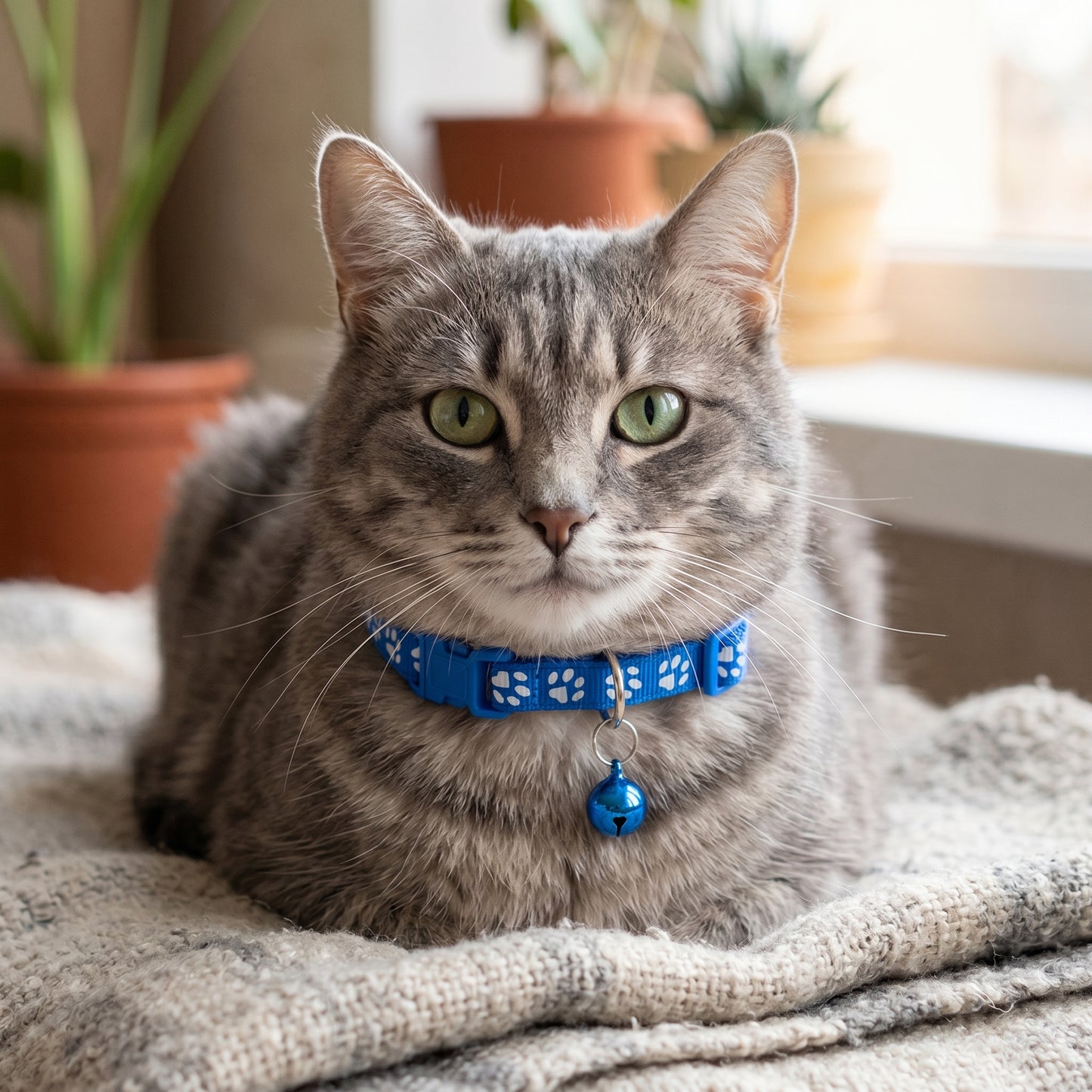 Cute Adjustable Cat Collar with Bell – Colorful Fashion Pet Necklace