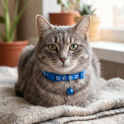 Cute Adjustable Cat Collar with Bell – Colorful Fashion Pet Necklace