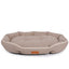Khaki Sofa-Style Pet Bed – Waterproof & Non-Slip Comfort Cushion