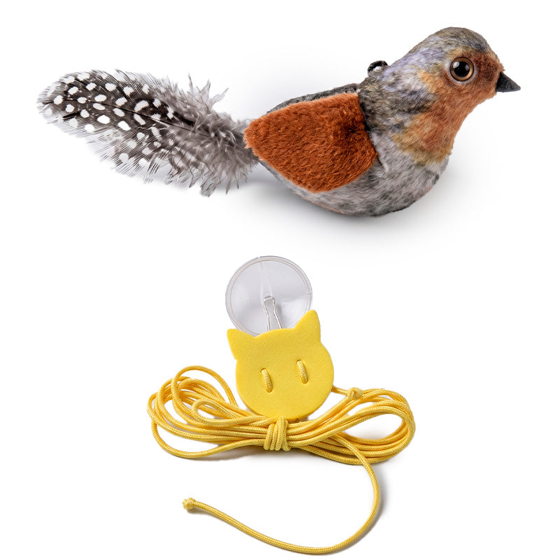 Lifelike Bird Cat Toy with Feather – Catnip Interactive Teaser