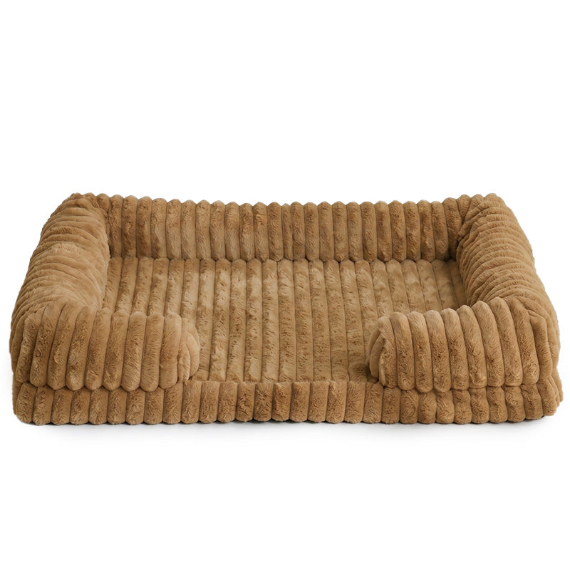 Khaki Orthopedic Memory Foam Cat Bed – Waterproof Sofa Couch