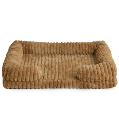 Khaki Orthopedic Memory Foam Cat Bed – Waterproof Sofa Couch