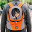Orange Portable Pet Carrier Backpack – Breathable Front & Back Travel Bag