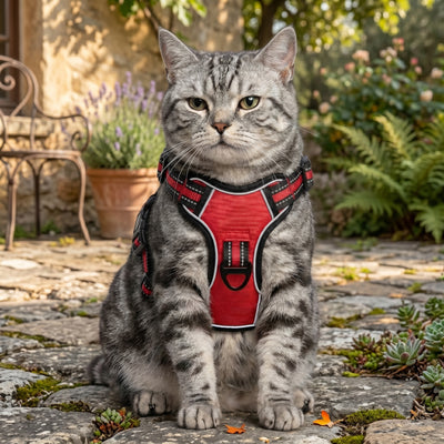 Reflective No-Pull Cat Harness Vest – Adjustable Nylon Breathable Chest Strap