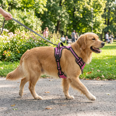 Reflective No-Pull Dog Harness Vest – Adjustable Nylon Breathable Chest Strap