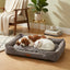Grey Sofa-Style Pet Bed – Waterproof & Non-Slip Comfort Cushion