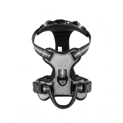 Grey Reflective Adjustable Dog Harness