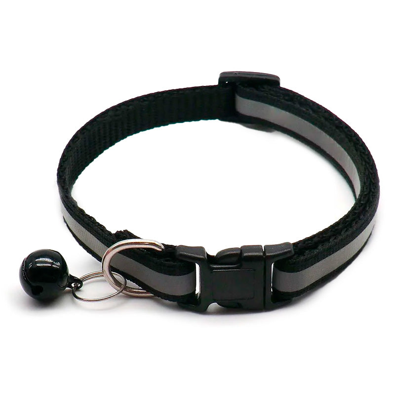 Reflective Adjustable Pet Collar with Bell – 2 Pack for Cats & Small Dogs