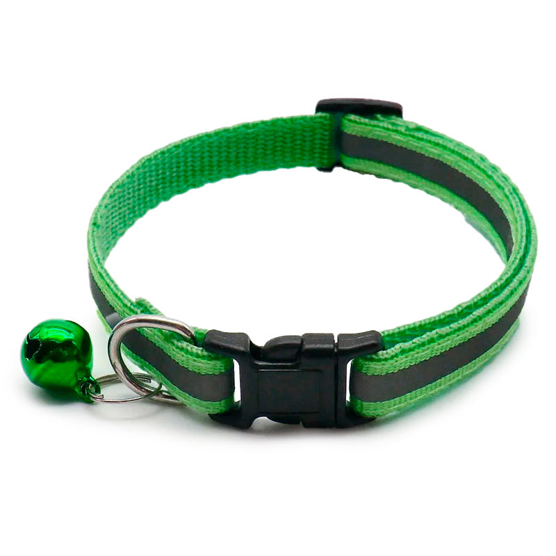 Reflective Adjustable Pet Collar with Bell – 2 Pack for Cats & Small Dogs