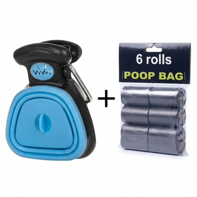 Portable Dog Poop Scooper with Foldable Waste Bag Holder