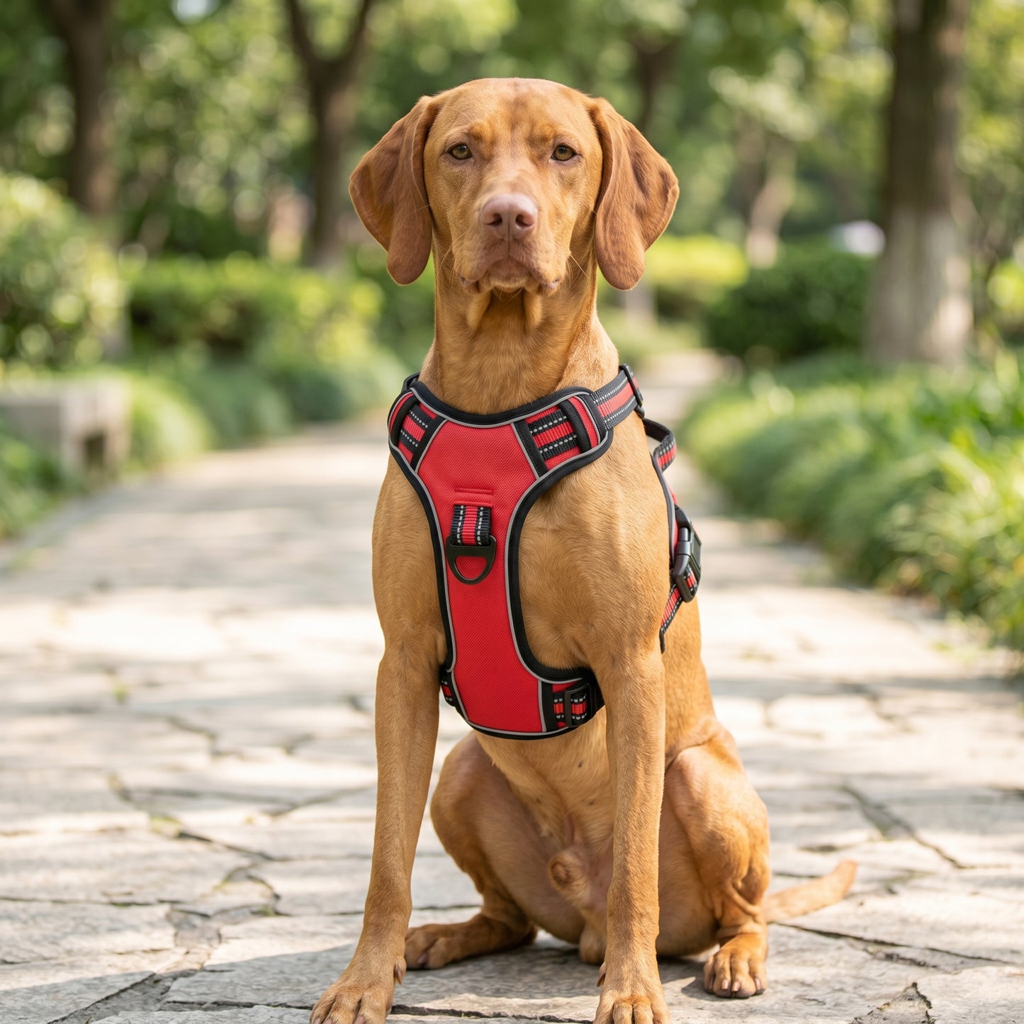 Reflective No-Pull Dog Harness Vest – Adjustable Nylon Breathable Chest Strap